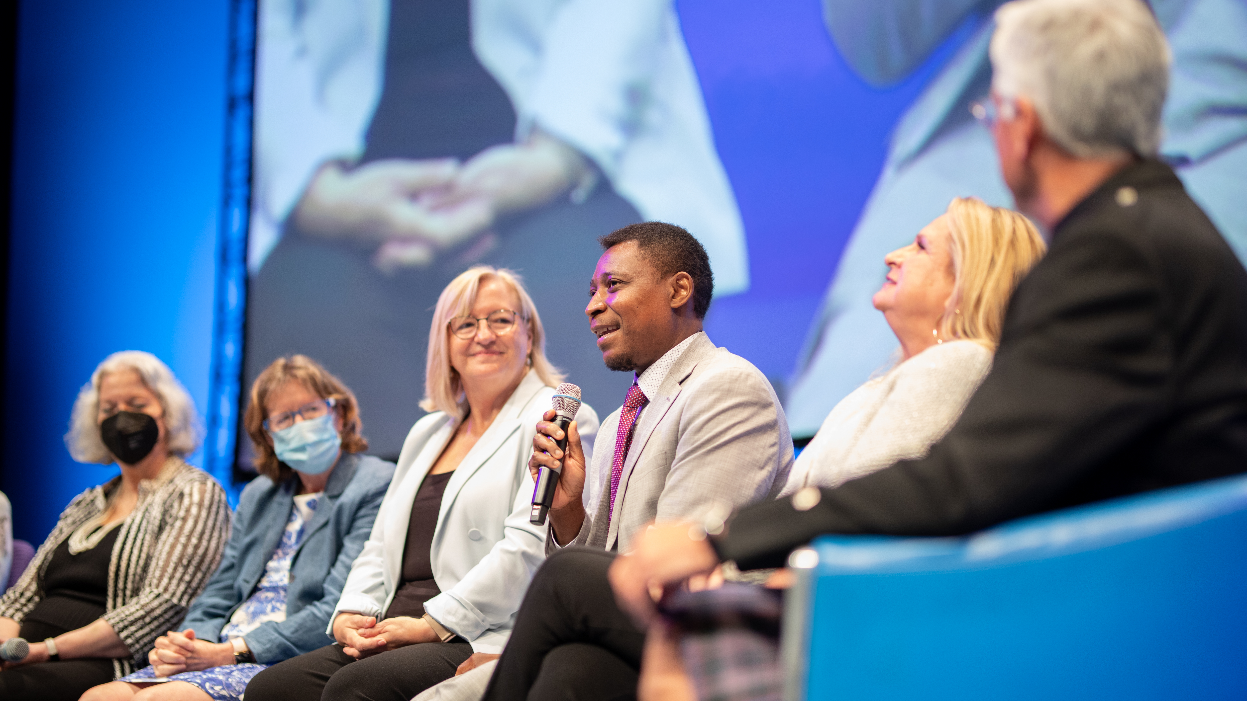 Dr. Okoli speaking on panel of nurses in international nurses hall of fame