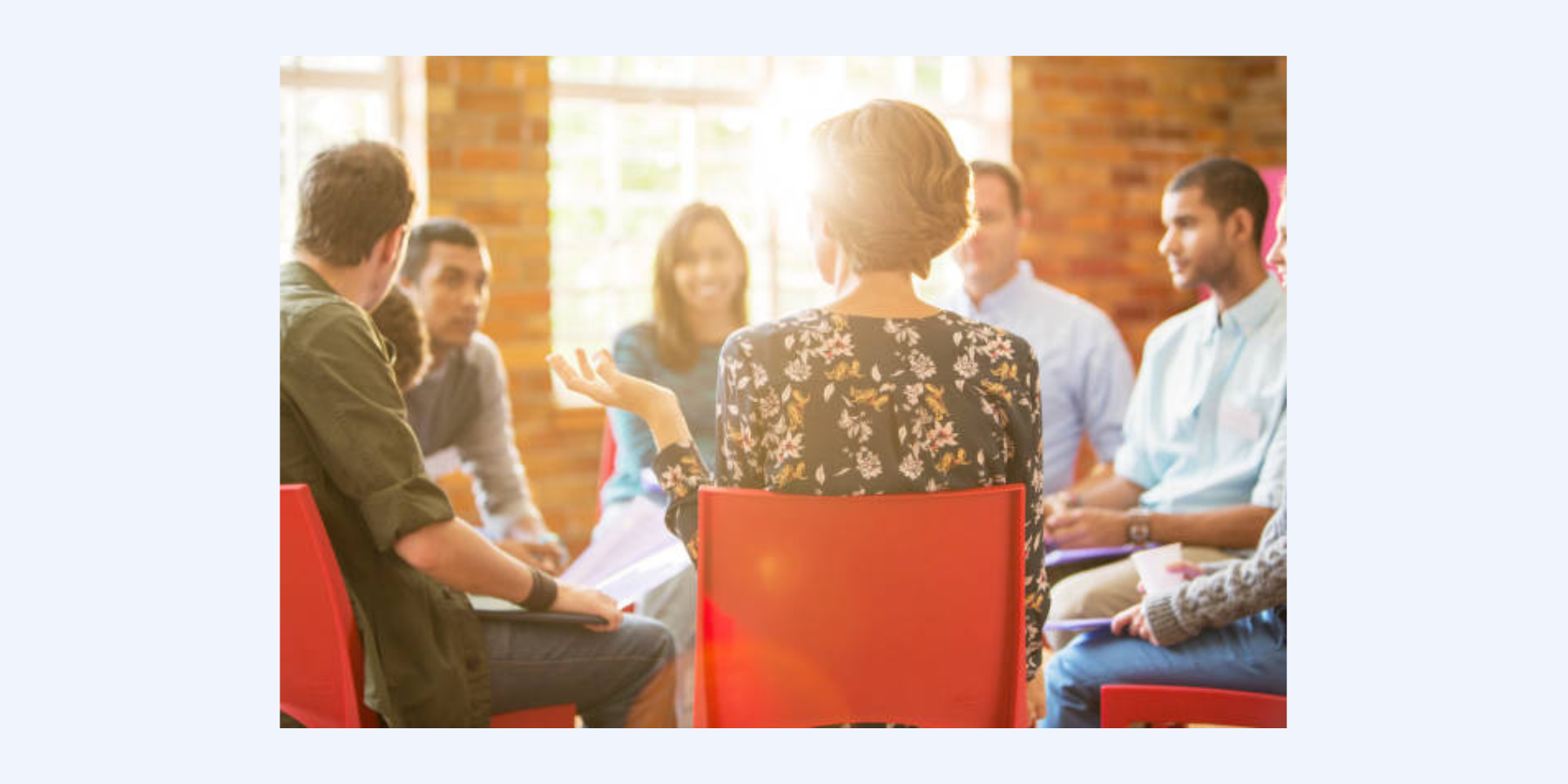 photo of occupational therapy patients in a talking circle