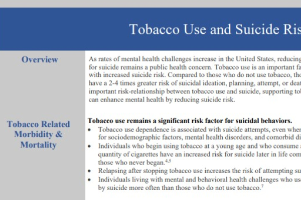 Tobacco use and Suicide risk