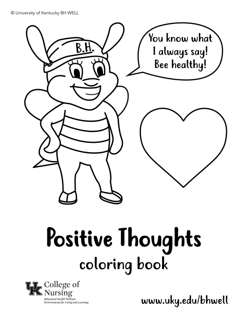 positive thoughts coloring book cover