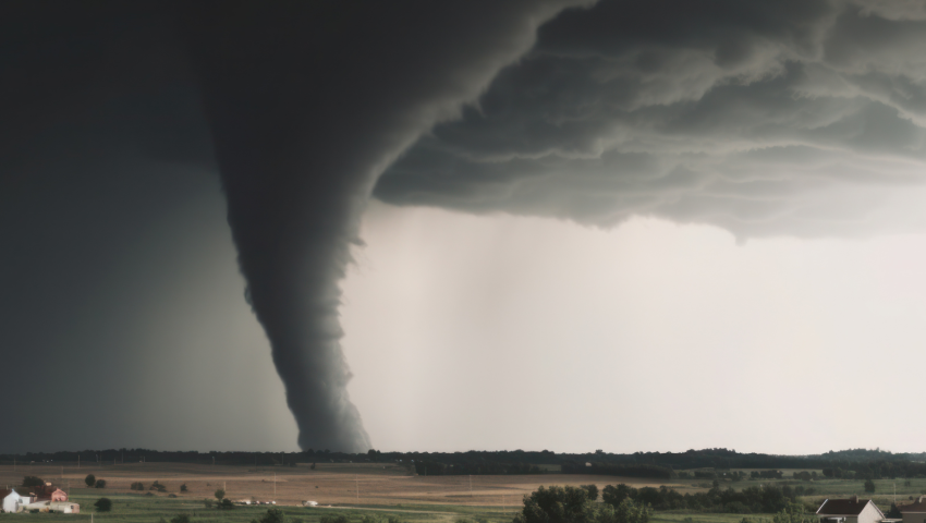 large gloomy tornado