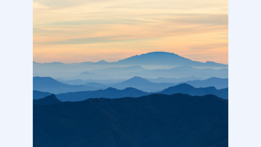 image of mountains with sunset