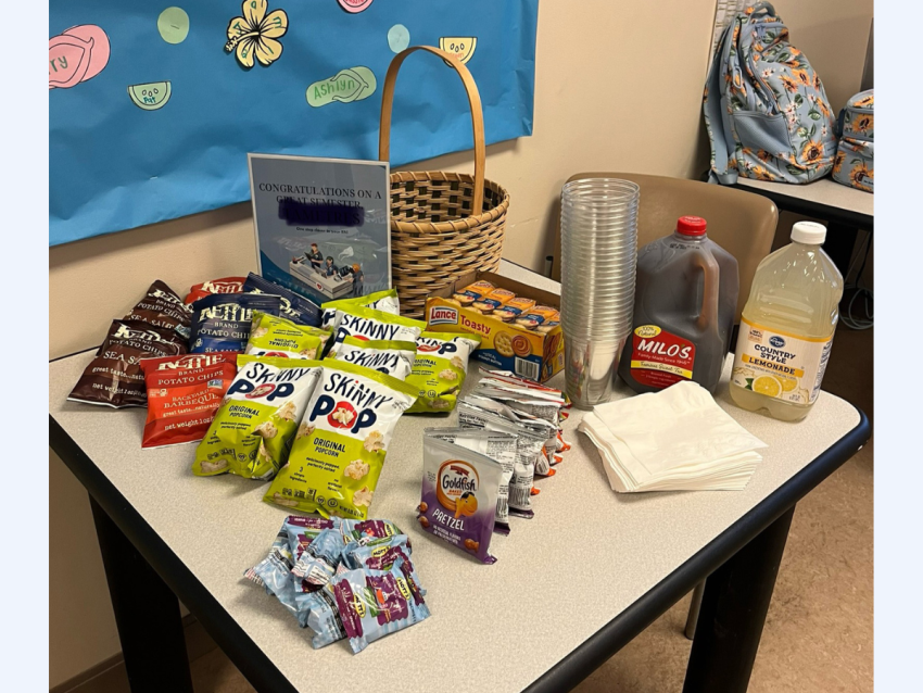 photo of snacks in work room
