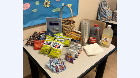 photo of snacks in work room