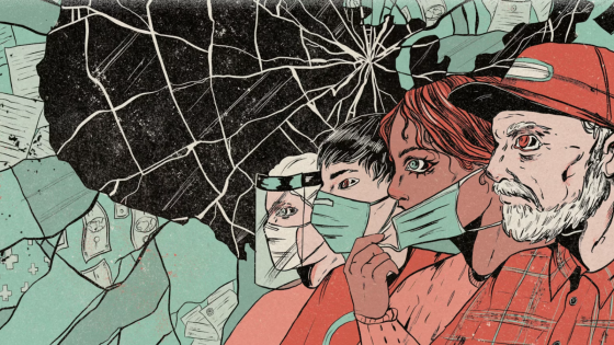 image of comic looking people in masks