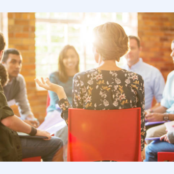 photo of occupational therapy patients in a talking circle